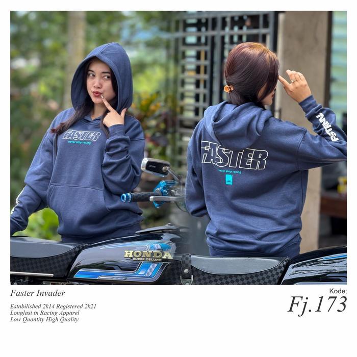 Jaket HOodie faster invader navy FJ 173