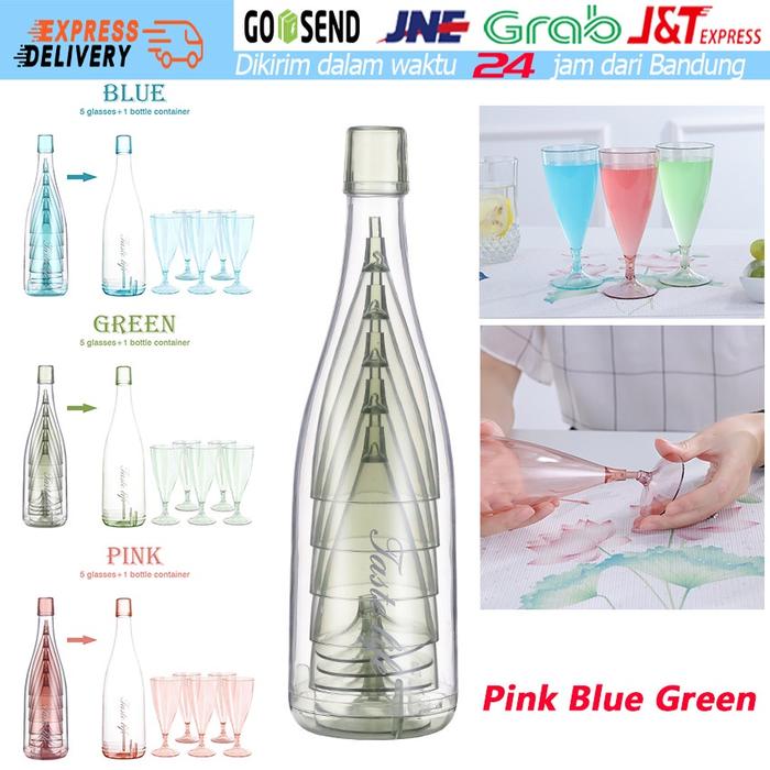 Set Gelas Anggur Bening / Gelas Tall Wine Stem Glass / Gelas Kaki / plastik Kaca Gelas Wine / Gelas 