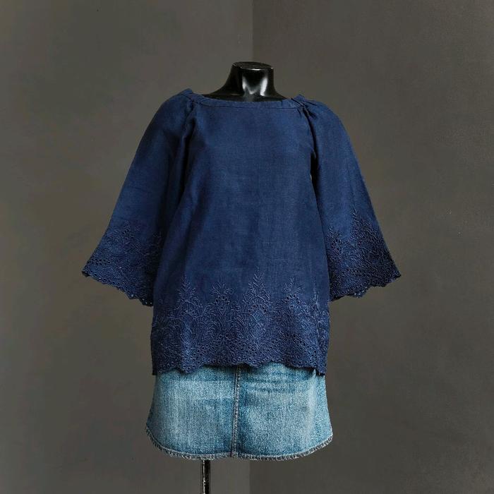 DHC LINEN EMBROIDERY BLOUSE