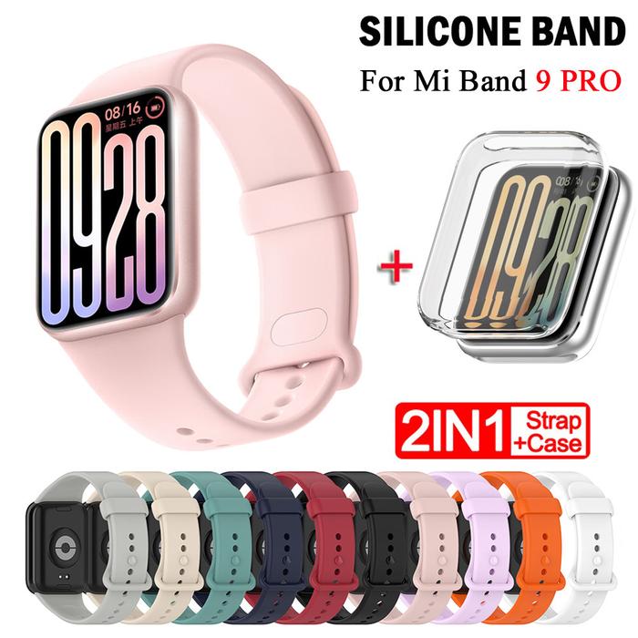 Strap+case for Mi Band 9 Pro Strap Smart Band Protective Case Silicone Wristband Bracelet for Mi ban