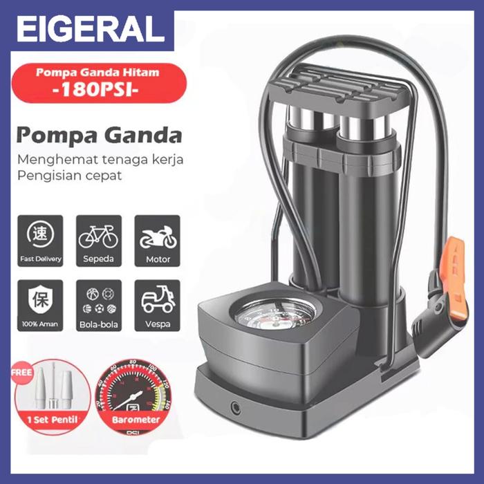Pompa Sepeda Motor Mobil Pompa Angin Kaki Pompa Injak Strong Portable Pump Pompa Ban Mini Foot Pump