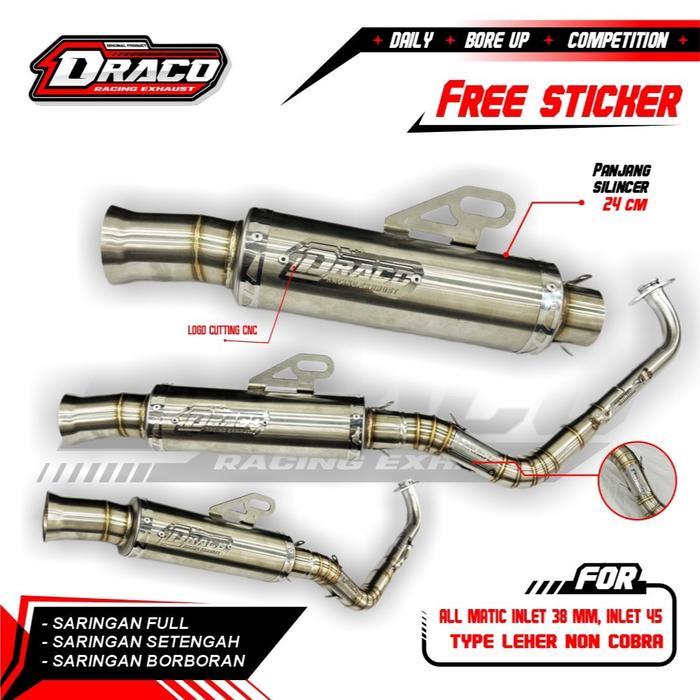 Knalpot samlong Draco Non cobra Aerox nmax Vario pcx160 vario160 vario125 vario150 dll