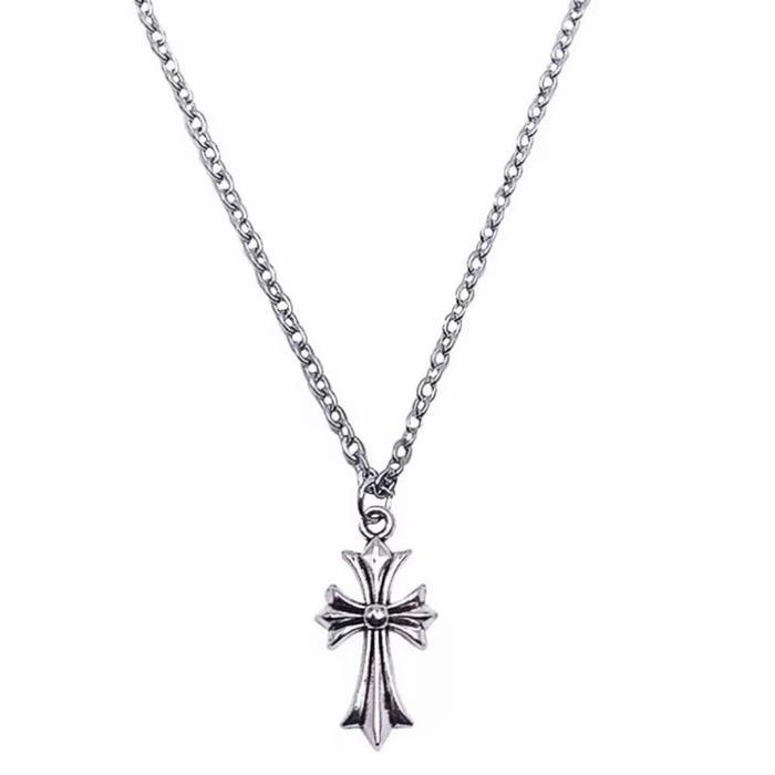 Kalung Rantai Titanium Pria Wanita Neckace Silver Terbaru Anti Karat Anti Luntur Kalung Bintang Kalu
