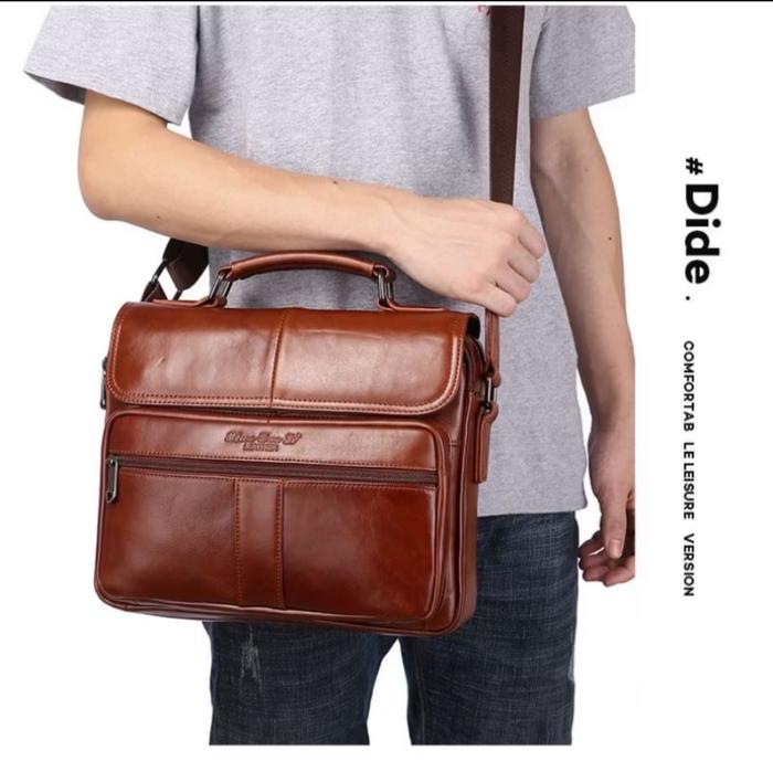 Tas Kulit Import Kerja Kantor Tas Pria Xiao Duo Li 1219 (FREE DUSTBAG)