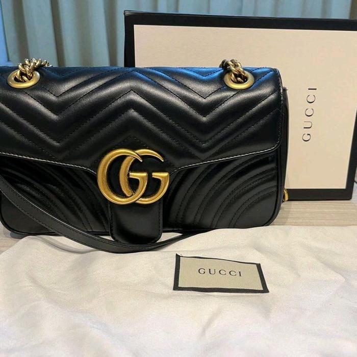 AUTHENTIC GUCCI MARMONT SMALL BLACK PRELOVED (titipan ciciku)
