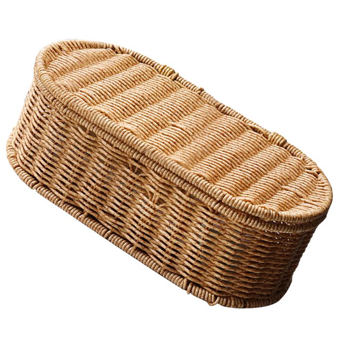 Simulation Rattan Woven Storage Basket Desktop Storage Basket