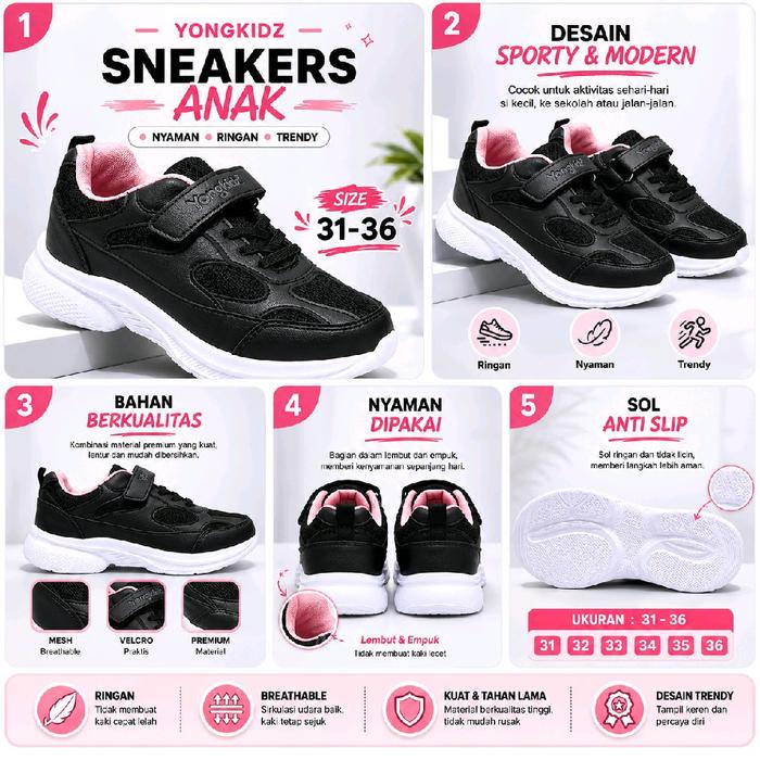 Yongkidz Sepatu Sekolah Anak Perempuan