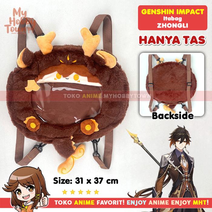Tas Backpack Ransel Boneka Itabag Ita Bag Karakter Anime Game Genshin Impact Zhongli