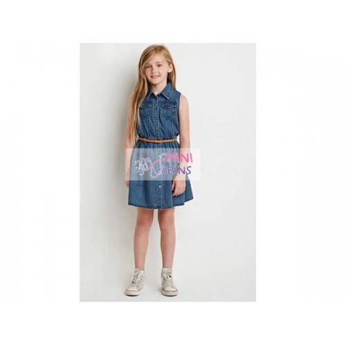 Dress Anak Perempuan MJ Denim + Belt