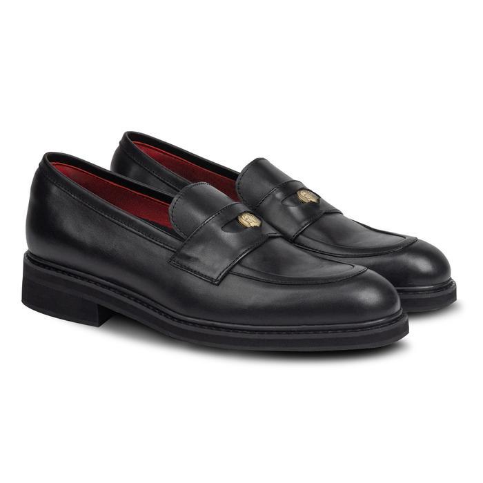 Quinn Penny Black - Nappa Milano - Sepatu Kulit Unisex