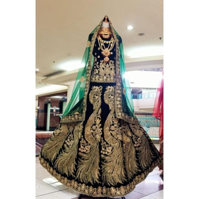 lehengga merak bludru Baju india / stelan sarung pengantin blouse lehengga lenggha lenggah / hijab