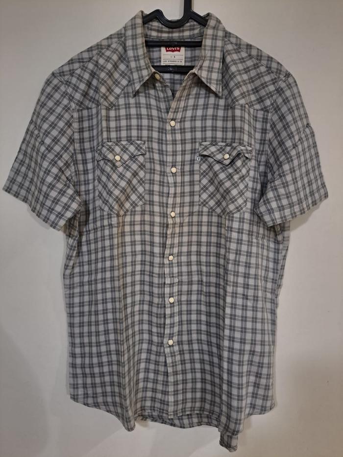 Levis Short Sleeve Barstow Western Flannel Shirt / Kemeja Lengan Pendek Pria size L Original Prelove