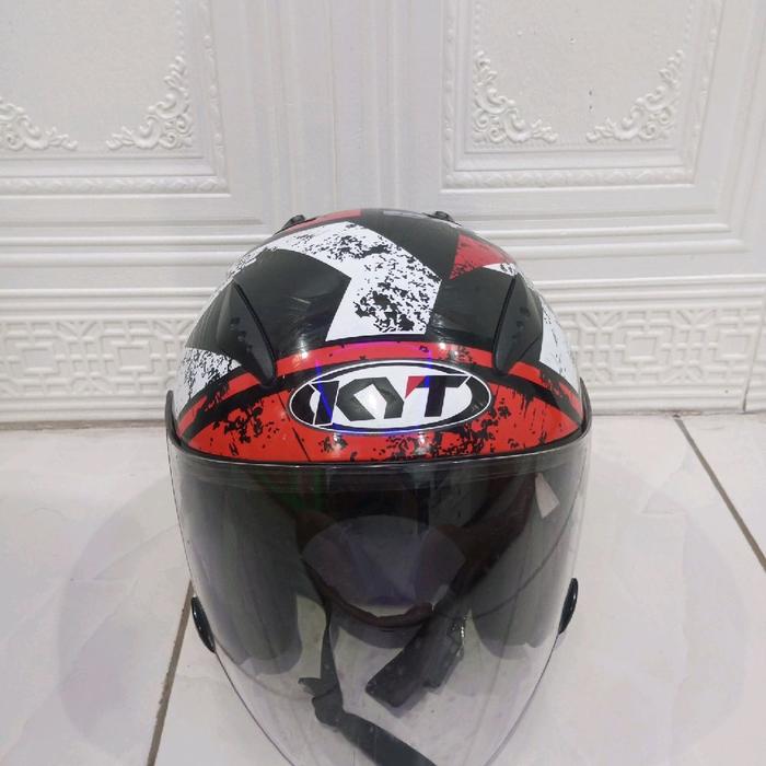 Helm / Helmet KYT half face KYT Galaxy flat R Double Visor SNI Ukuran L