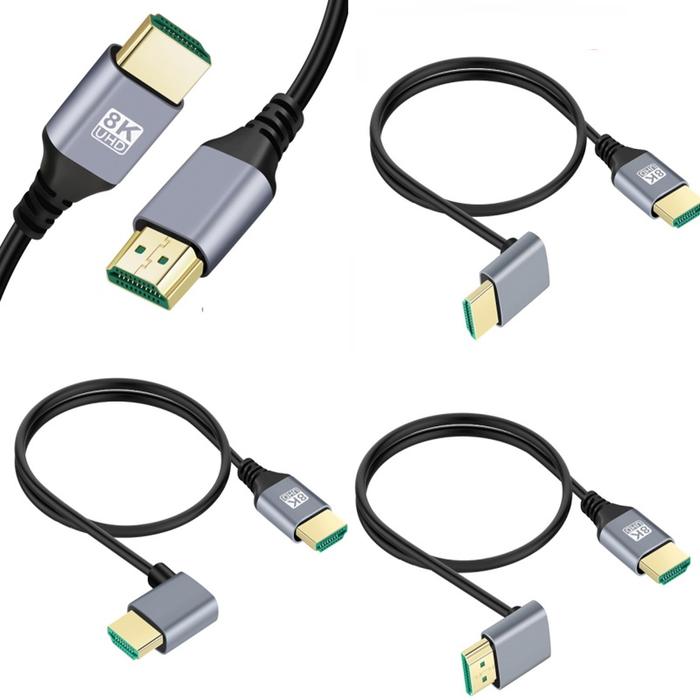 8K HDMI 2.1V Cable Male to Male Cord 90 degree Left/Right/UP/Down Angle 8K HDMI cable for HD TV Lapt