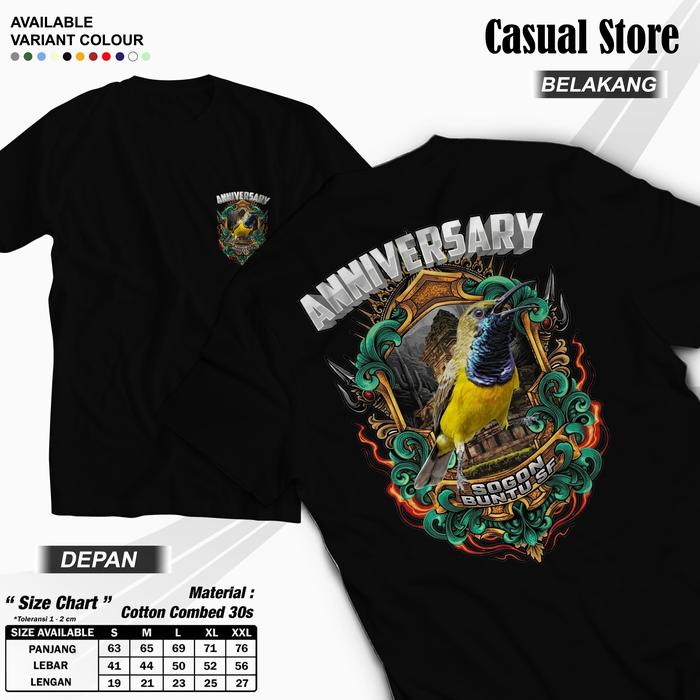 Kaos Sogon Baju Kicau Mania Murai Batu Kacer Kenari