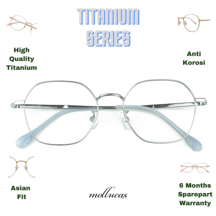 GlazzGrid- Mollucas - Mollucas Derawan CK852 C3 Silver - Frame Kacamata -Pria/Wanita - Minus/Silinde