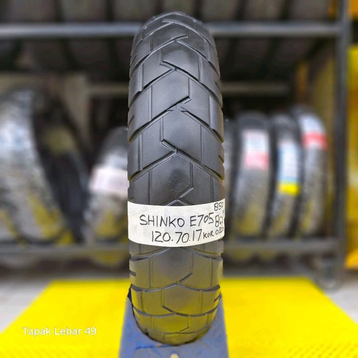 Ban Import SHINKO E705 Trail Master 120/70-17 Ring 17 Tubeless Radial 58H untuk Motor Custom Scrambl