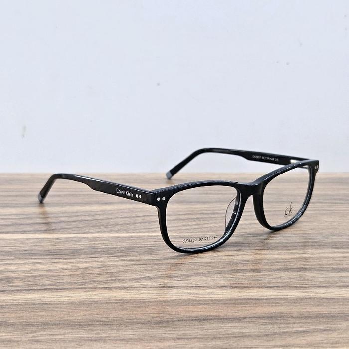 frame kacamata pria wanita kotak CK5937 hitam glossy bisa lensa minus Blueray Bluecromic Photocromic