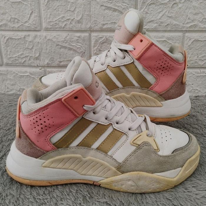 Sepatu Anak Second Adidas Neo 5th Quarter White Pink Bekas Preloved