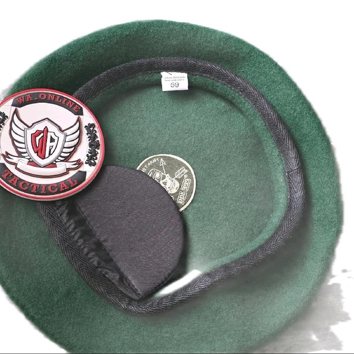 Baret infantri origininal tengkorak, baret hijau, barek eka paksi