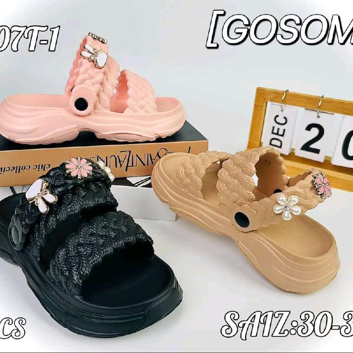 Sandal Jelly Gosome Pink, Hitam, Putih, dan Cream untuk Wanita dan Anak-anak - Shoes, Karet, Cewek,