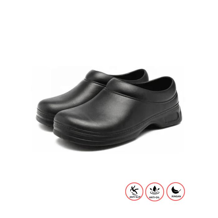 CHU KE SEPATU KITCHEN CHEF SAFETY SHOES KITCHEN SLIPON KARET KASUAL