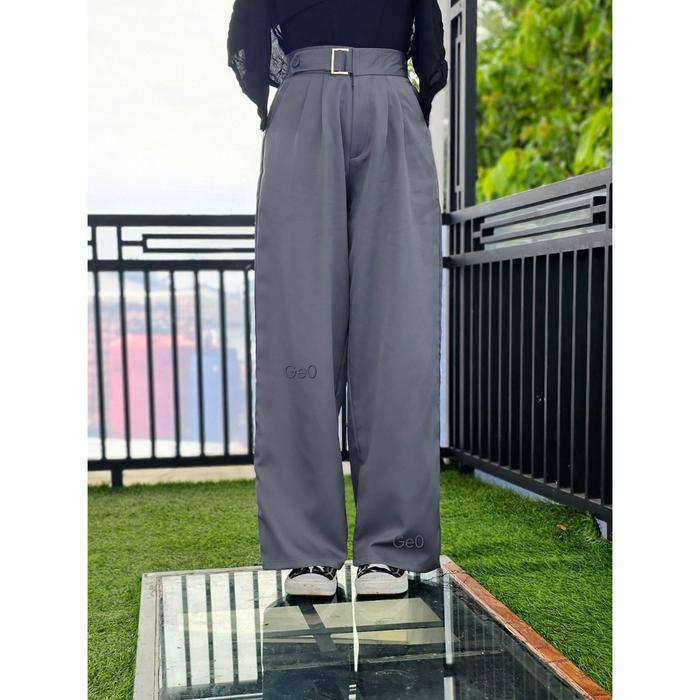Celana Kulot Wanita Loose Trousers Bahan Cotton Panjang 100cm