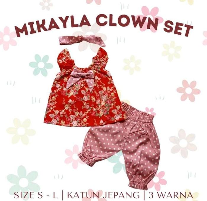 Mikayla Clown Set | Setelan Anak Perempuan | size 0 - 2