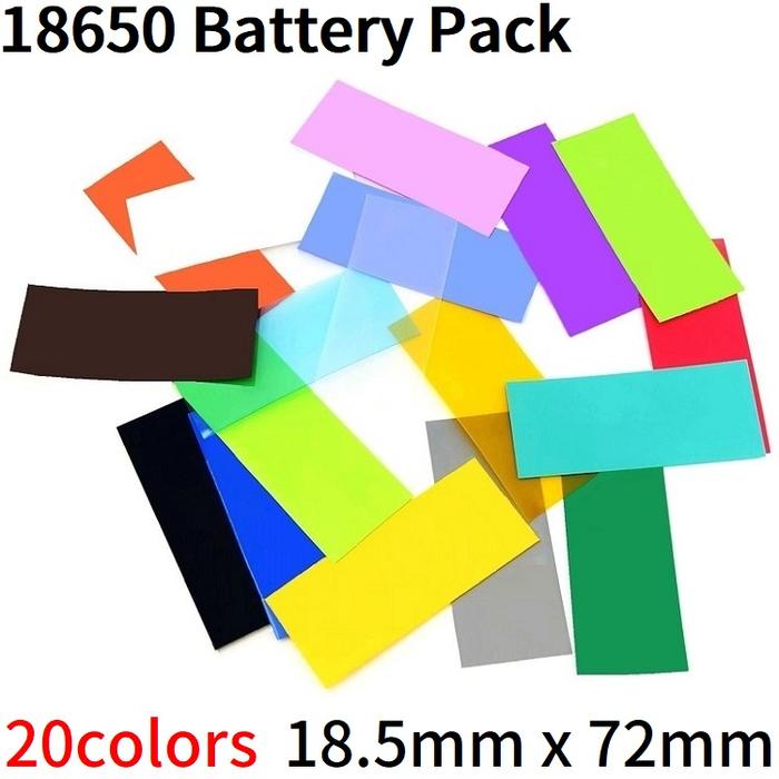 PVC Heat Shrink Tubing for 18650 Battery Wrap Precut Multiple Color