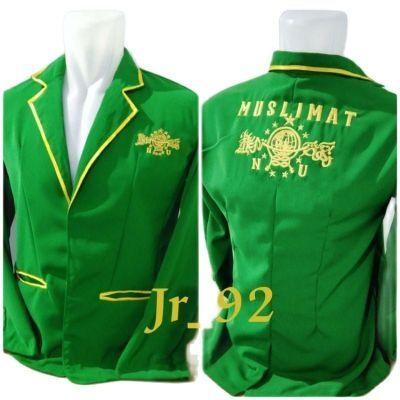 Jas Almet Almamater Logo Muslimat NU Warna Hijau Bahan High Twis Baju Pria