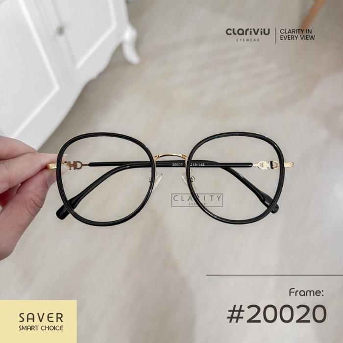 CLARIVIU #20020 Frame Kacamata Wanita/Pria Fashion Minus Bluehcroimc,Photochromic