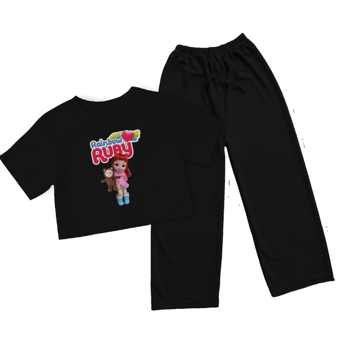 CROP TOP CELANA KULOT RAINBOW RUBY CHOCO VIRAL WANITA DEWASA DAN REMAJA