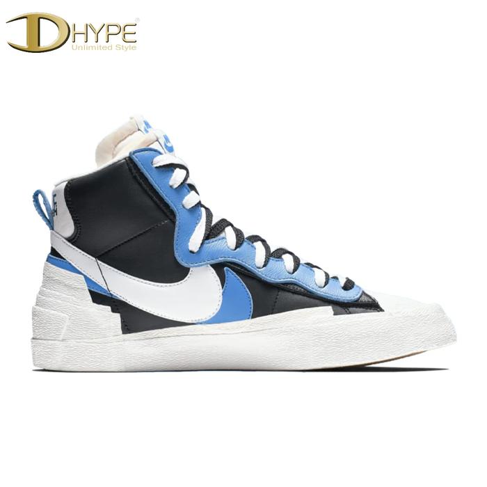 NIKE X SACAI BLAZER MID BLACK BLUE 100% ORIGINAL