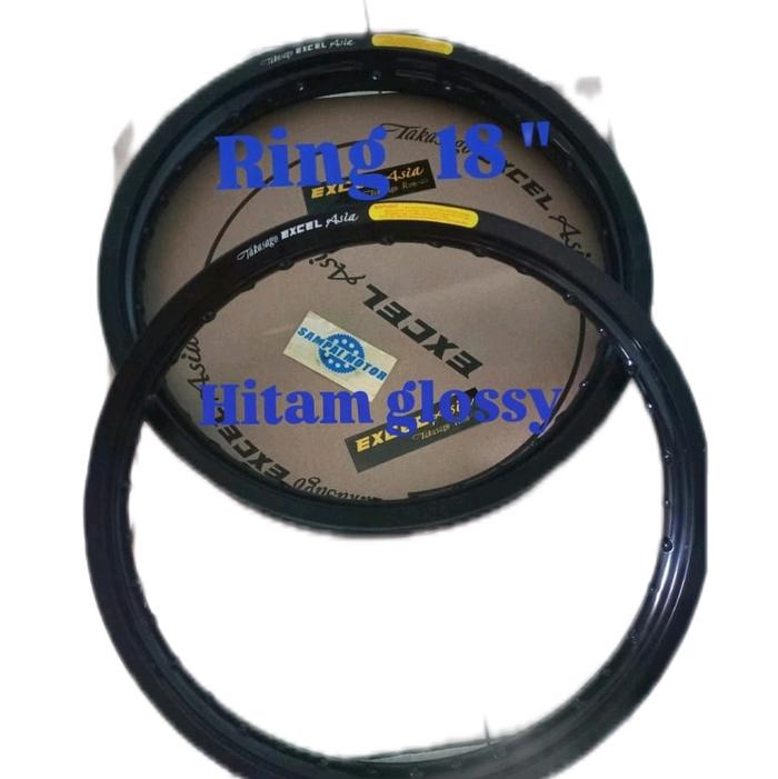 Velk Exel Asia Takasago Ring 18" (sepasang) Hitam Glossy Cocok Buat Motor RX King