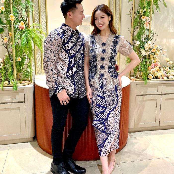 Velove Set Batik Dress Premium Kemeja Couple Wisuda Cheongsam Qibao