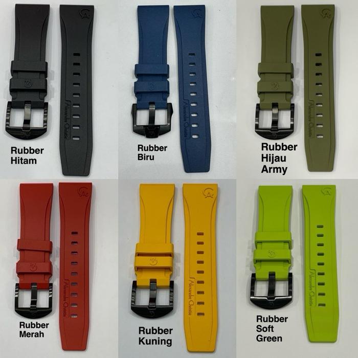 Best Tali Rubber Original Alexandre Christie Ukuran 24mm AC9205 / AC6565 / AC6295 / AC9601