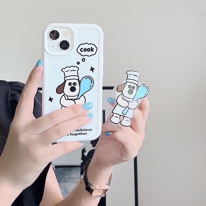 Soft Case Hp Gambar Kartun Anjing / Kucing Tahan Goncangan Model