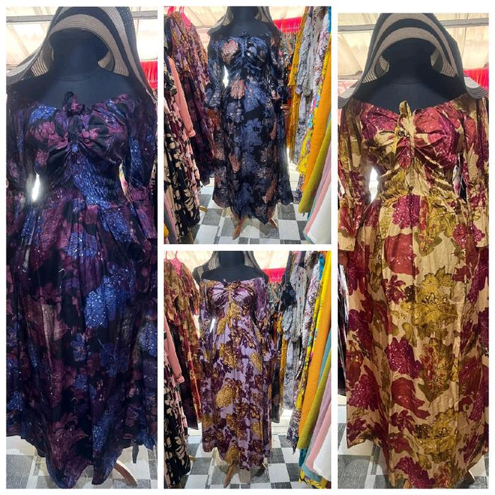 daster canda panjang/daster smok/daster lengan trompet 7/8 Wanita Dress Motif, kain Katun rayon