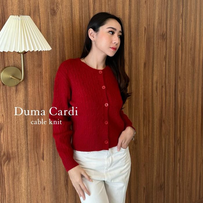 SORINBYHER Duma Cardigan Cable Knit Cardi / Atasan lengan Panjang Longsleeves wanita Sweater Rajut b