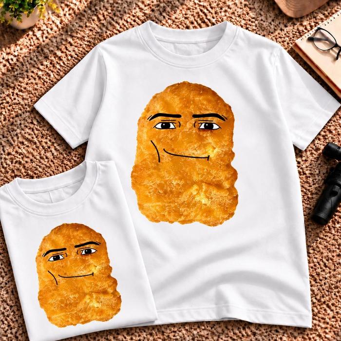 ZUKiKO -  KAOS ANAK MEME RIZZ CHICKEN NUGGET MEMES - ATASAN LENGAN PENDEK ANAK CHICKEN NUGGET MEMES 