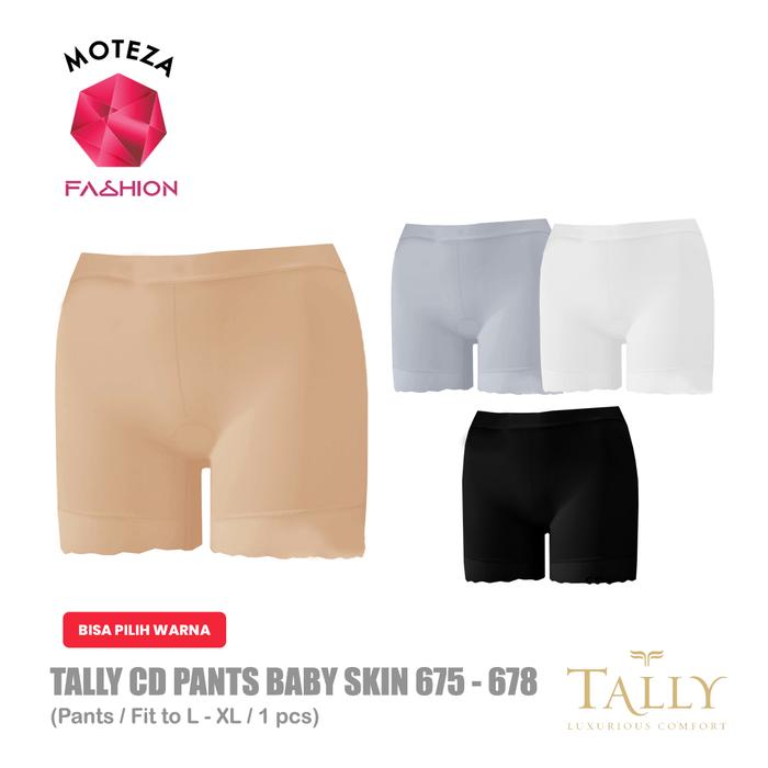 TALLY 675 ; 678 CD Celana Dalam Wanita Short Pants Wanita | Bahan Nilon Baby Skin | Fit to XL