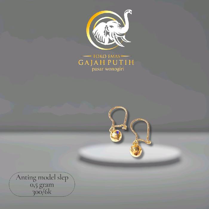 Anting emas model slep 0.5 gram