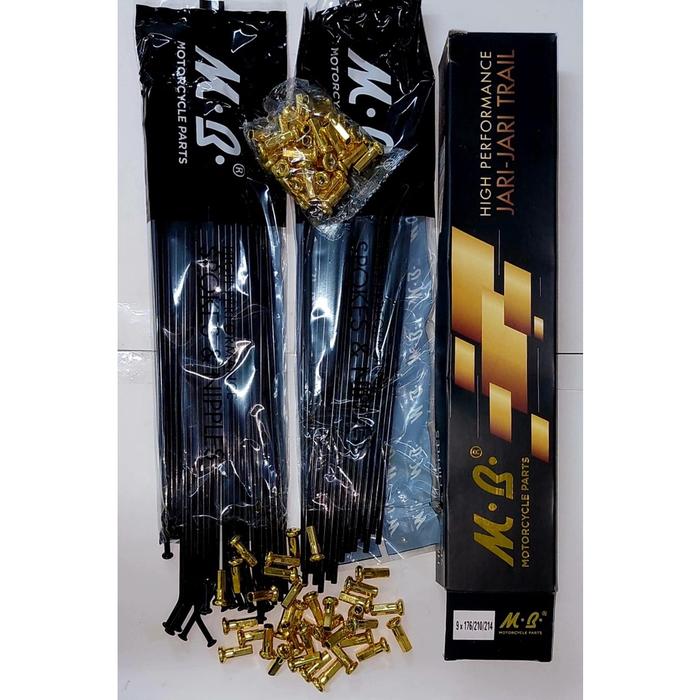 M.B. Jari jari Set Depan Belakang 9G X 176/210/214 Motor Kawasaki KLX 150 Ring 19-16