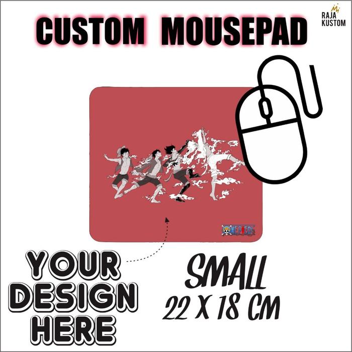 CUSTOM MOUSEPAD GAMING UKURAN KECIL SMALL 22 X 18 CM - PLAYMET TEBAL 3MM BASE KARET & ANTI SLIP