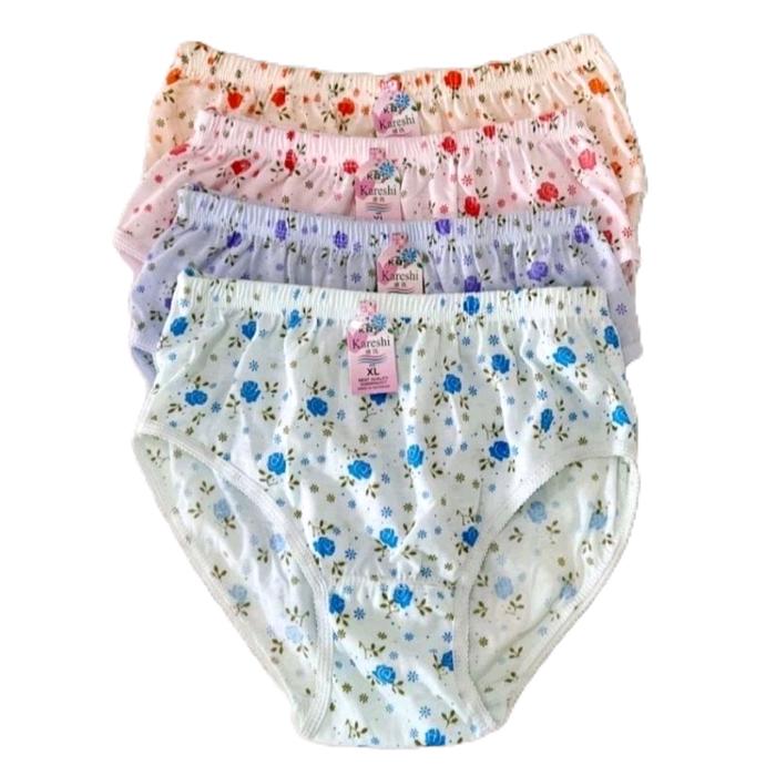 12 Pcs / 1 Lusin Celana Dalam Wanita Dewasa Motif Bunga Katun Lembut celana dalam cawat murah CD Cew