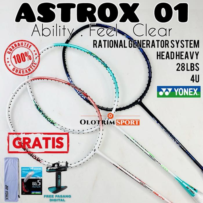 Raket Badminton Yonex ASTROX 01 NANOFLARE 001 Ability/Feel/Clear 4U&5U ORIGINAL