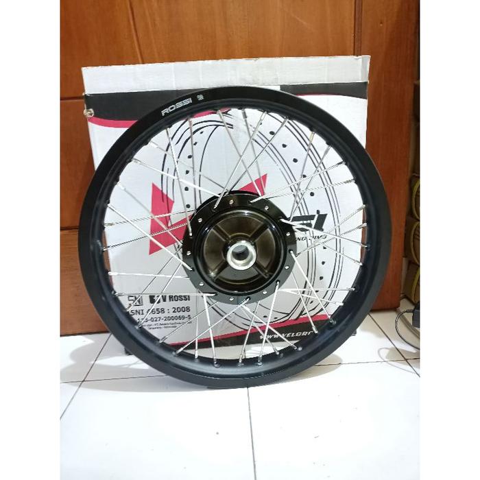 VELG RX KING BELAKANG SAJA DEPAN SAJA RING 18 / RING 17 140 160 185 215 BONUS STELL BLACK LENGKAP DE