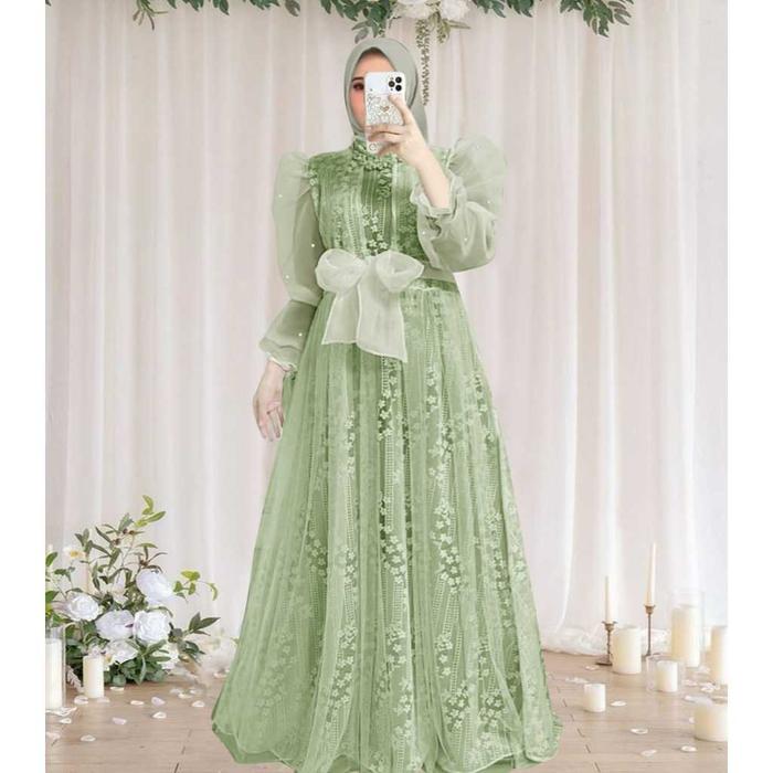 TERBARU M L XL XXL / gamis brukat model