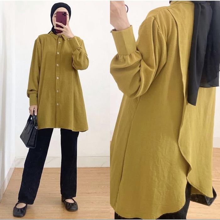 Pevita Crop Blouse Rayon � Tunik Crinkle Airflow Premium GFS TBM