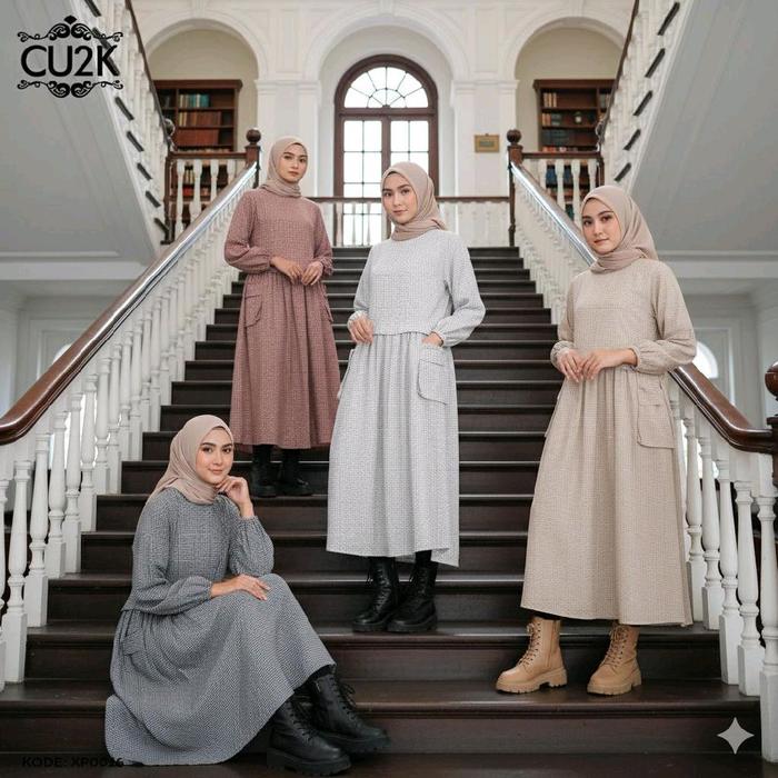 MIDI DRESS HAYNA BY CU2K | MIDI DRESS CU2K | MIDI DRESS KATUN | DRESS KATUN | GAMIS KATUN